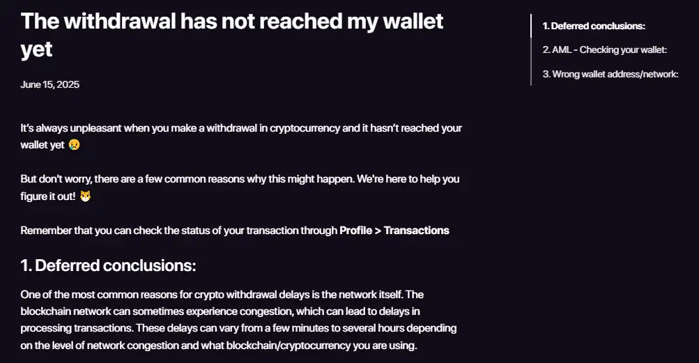 CHEXX Auszahlung über Krypto-Wallet